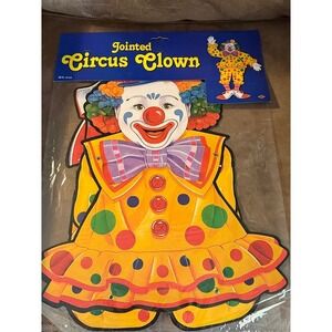 Vintage 1998 Beistle Jointed Circus Clown 30 Inch Party Decoration Wall Cutout